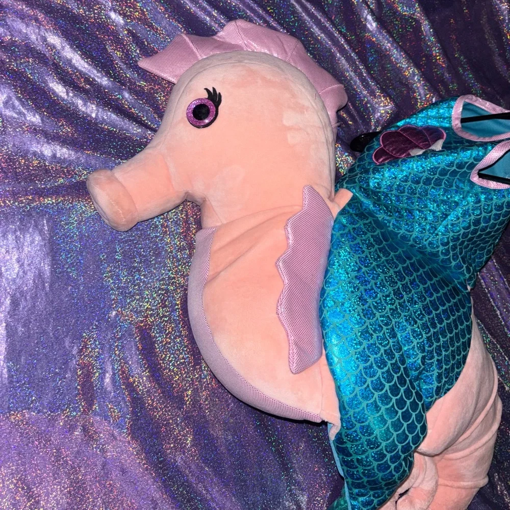 Mermaid Riding Seahorse Plush Costume